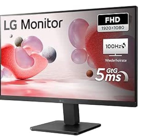 Der 24-Zoll-LG Full HD Monitor 24MR400-B.AEUQ in elegantem Schwarz, ideal für das Homeoffice moderner Business-Frauen. Mit IPS-Panel, FreeSync und einer Bildwiederholrate von 100Hz bietet er gestochen scharfe Bilder und ein angenehmes Seherlebnis. Perfekt für die professionelle Büroeinrichtung – flexible Montage durch VESA-Kompatibilität.